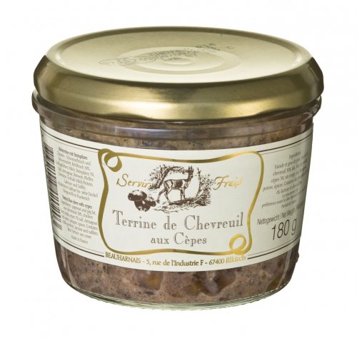Reh &amp; Steinpilze Pastete, 180g, Grundpreis 2,58 EUR / 100g